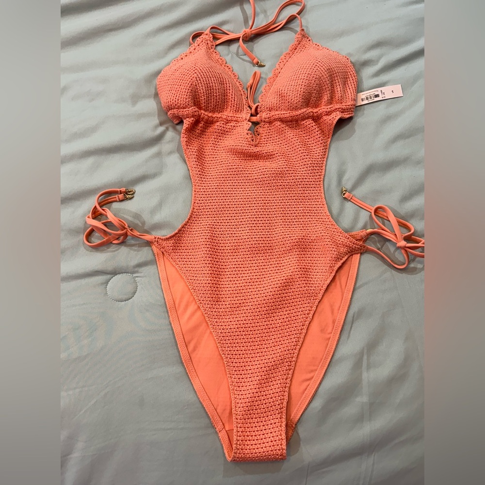 Victoria's Secret Crochet Swimsuit in Peach